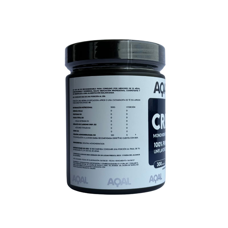 Creatina Monohidratada AQAL – 300 g (60 porciones)