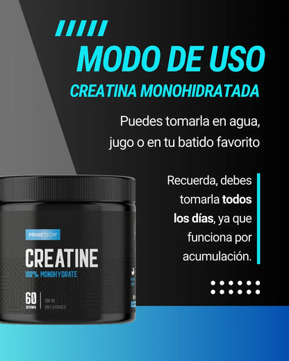 Pack x3 Creatina Monohidratada PrimeTech 300 g – Ahorra y potencia tu rendimiento
