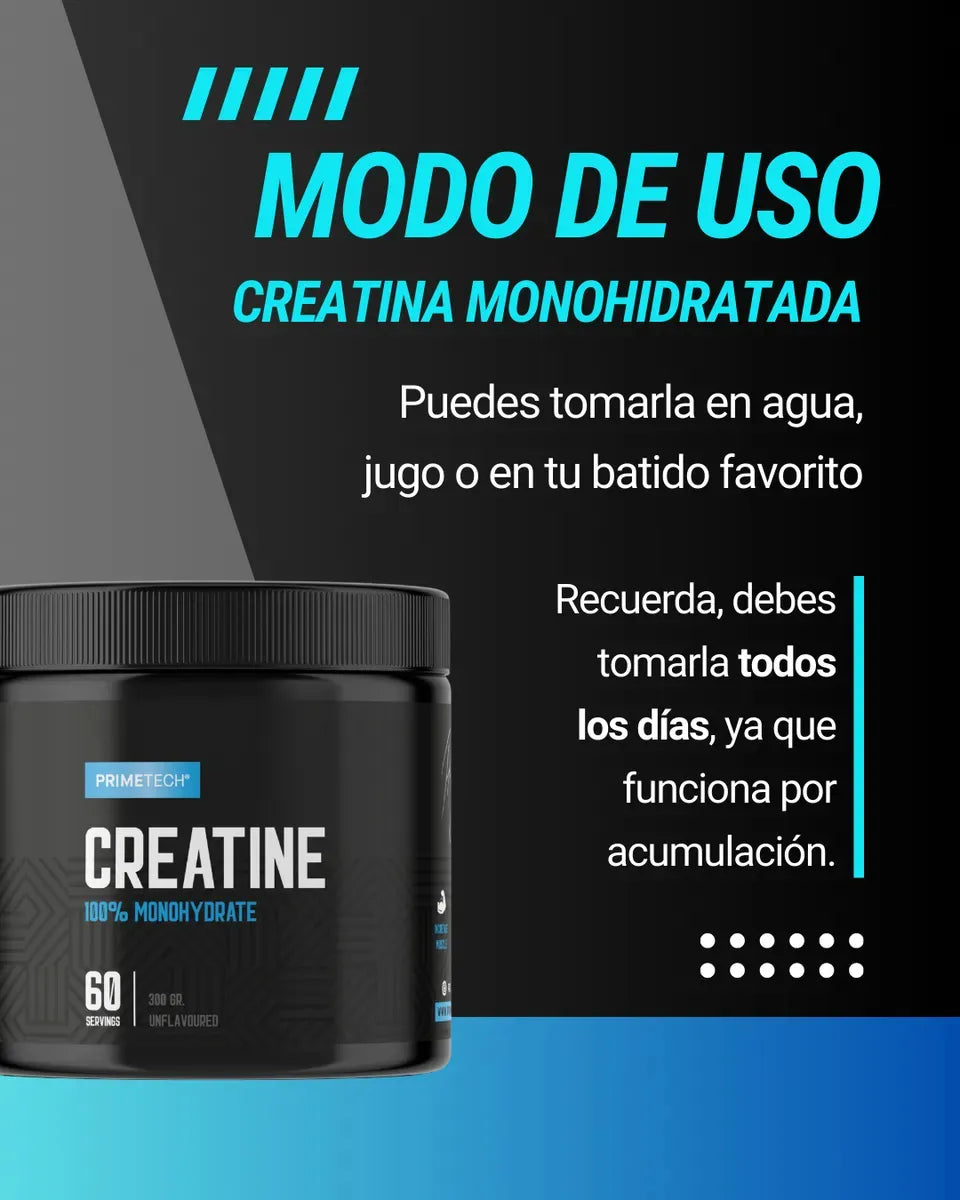 Pack x2 Creatina Monohidratada PrimeTech 300 g – Más fuerza, recuperación y ahorro