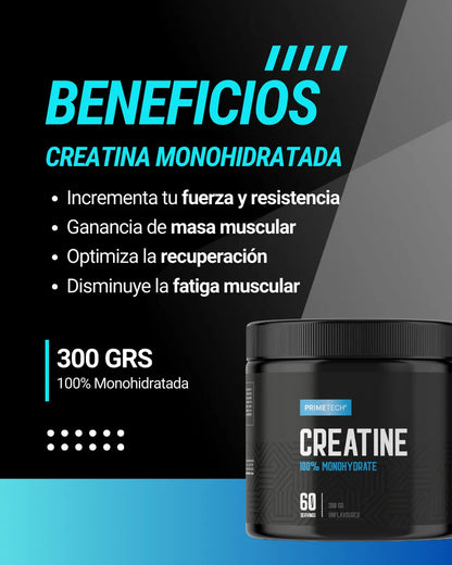 Pack x3 Creatina Monohidratada PrimeTech 300 g – Ahorra y potencia tu rendimiento