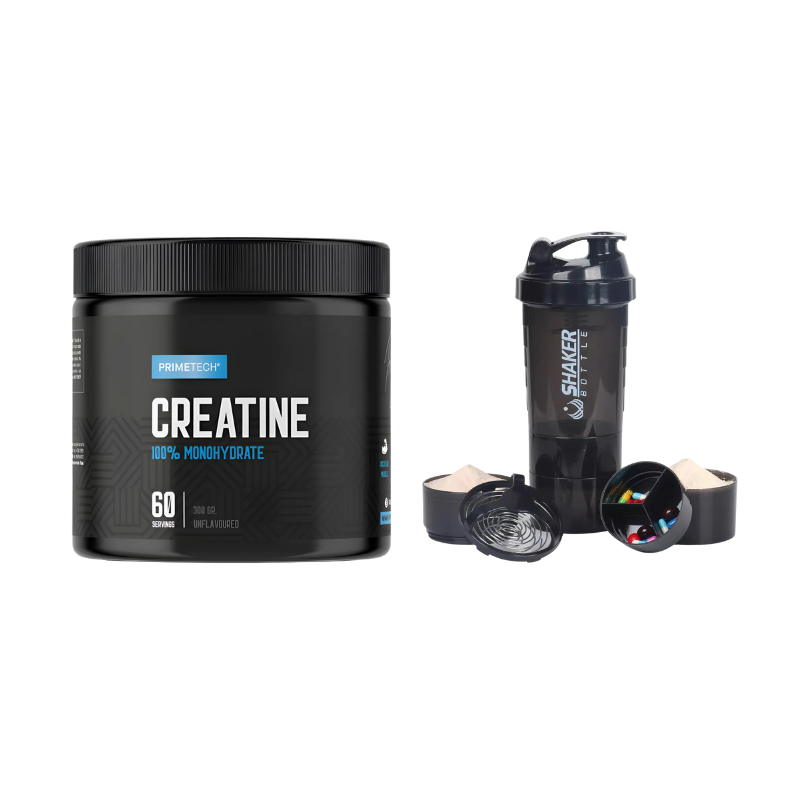 Creatina Monohidratada Primetech + Shaker Gratis | Pack Rendimiento