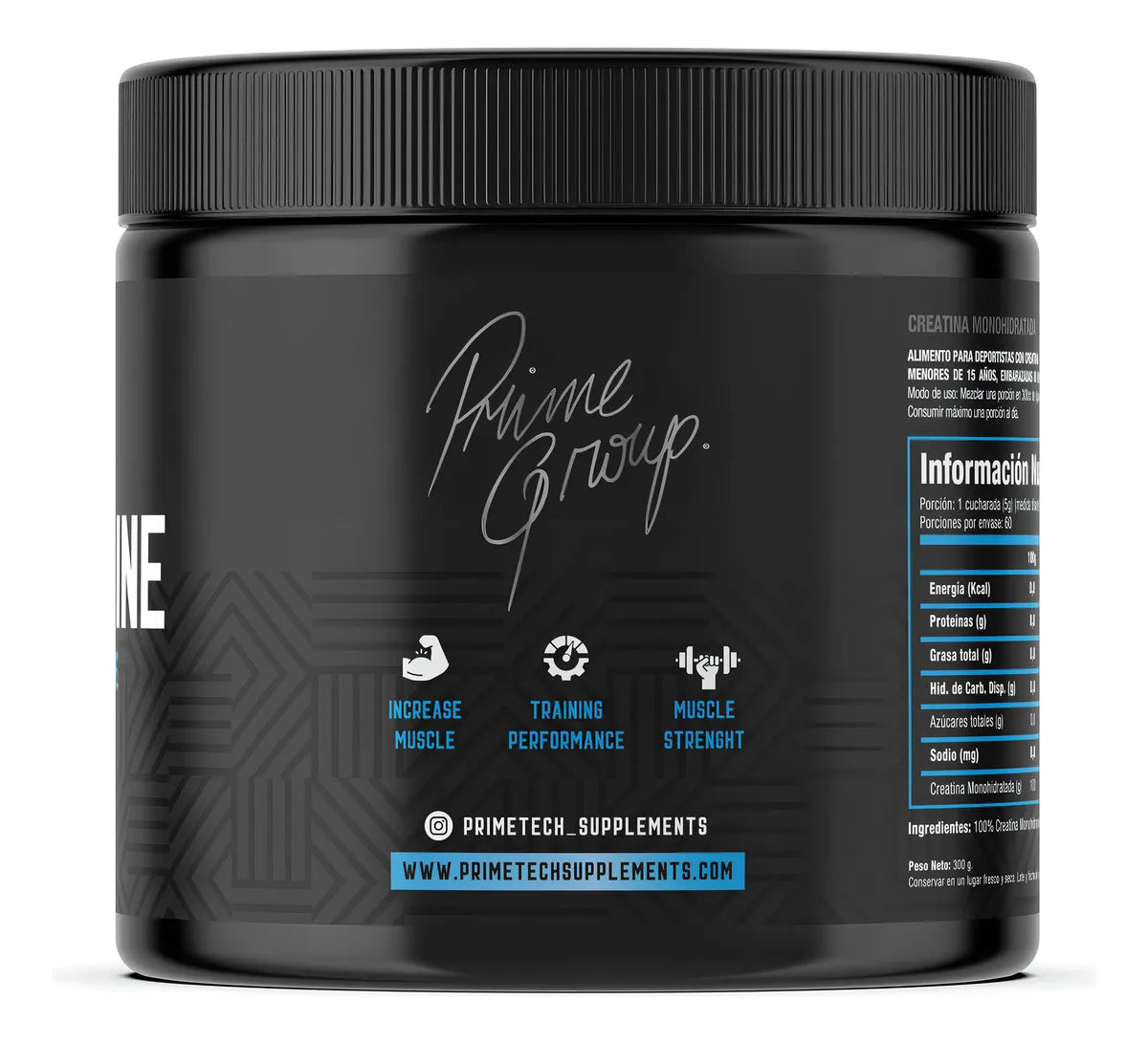 Creatina Monohidratada Primetech 300g Sabor Sin Sabor